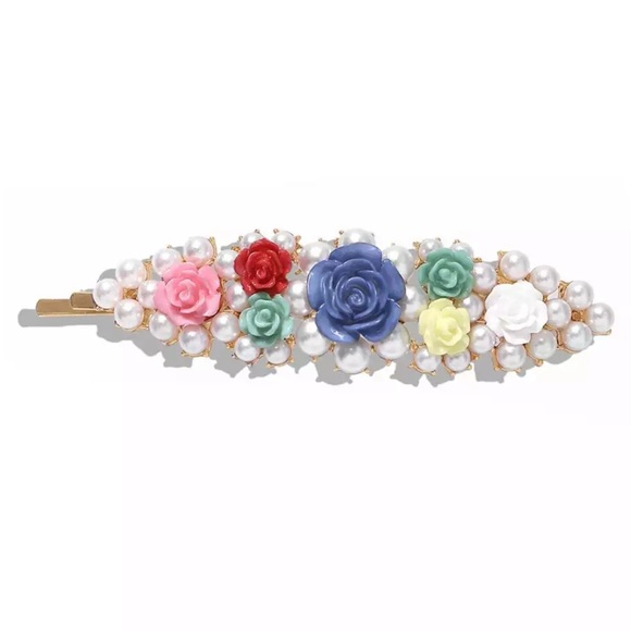 [NEW] FLORAL DESIGN PEARL HAIR CLIPS - Set of 3 - Picture 2 of 4